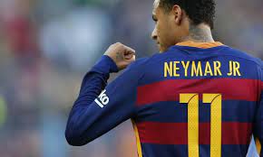 O número da camisa do Neymar foi 11 quando ele estava no Barcelona. Esse número sorte trouxe tantos títulos para o jogador
