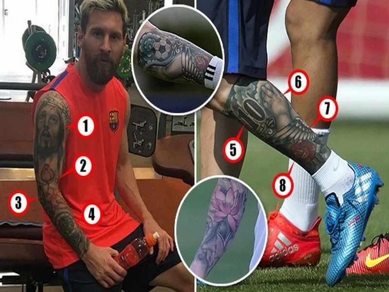 Messi xăm rất nhiều hình ảnh lên trên cơ thể mình