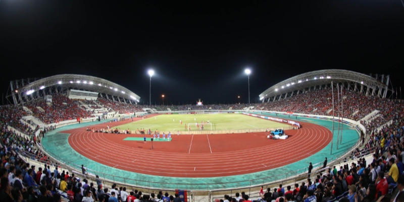 sân vận động quốc gia Lào mới đã được sử dụng cho trận bán kết giữa đội tuyển Việt Nam và Malaysia